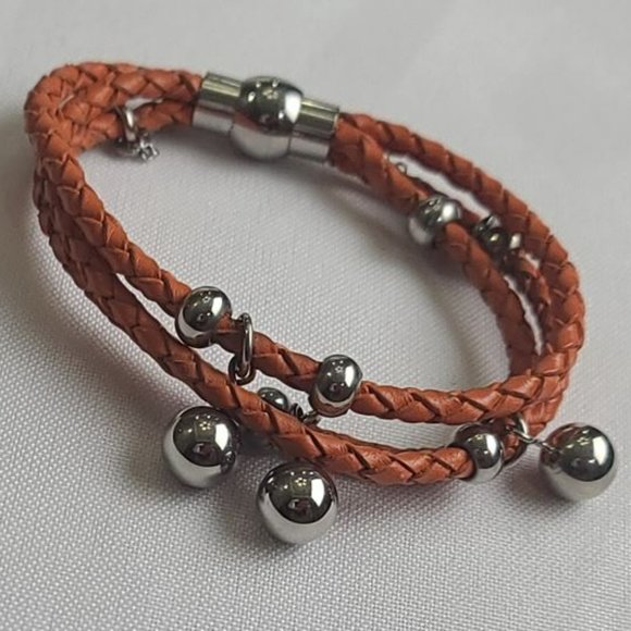 ASPCA Genuine Leather Orange Braided Bracelet  Show your support in style! - Picture 5 of 7
